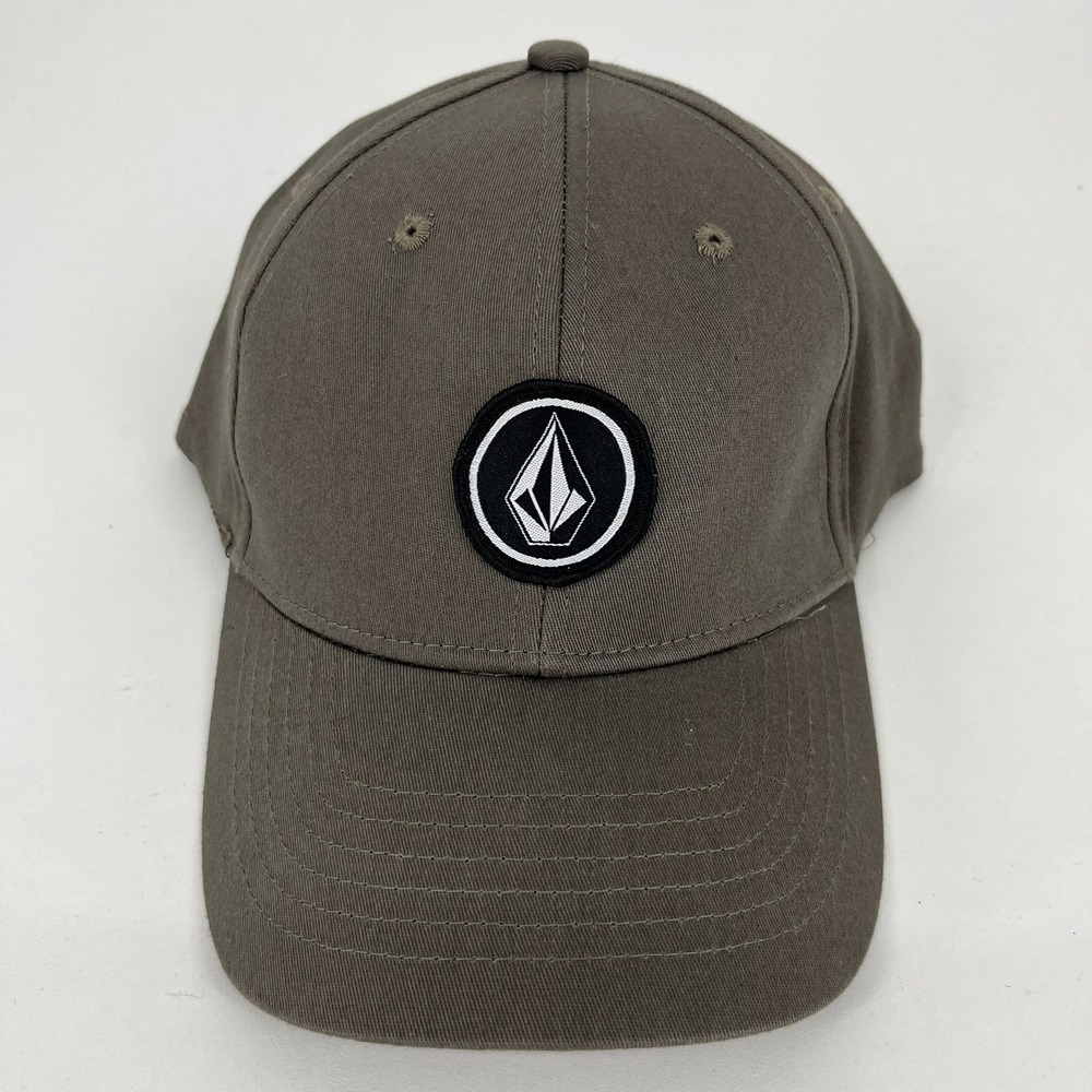 Volcom Mens Stone Logo Stretch Fit Baseball Cap Hat Grey Size S/M